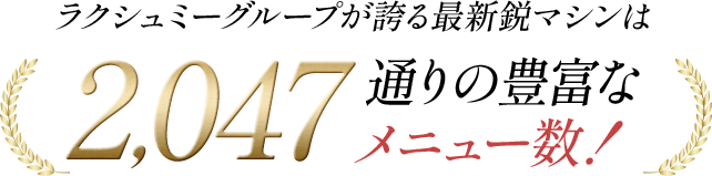 ラクシュミーグループが誇る最新鋭マシンは2,047通りの豊富なメニュー数！